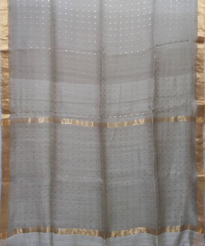 Bengal Grey Handwoven Sequin Silk Saree