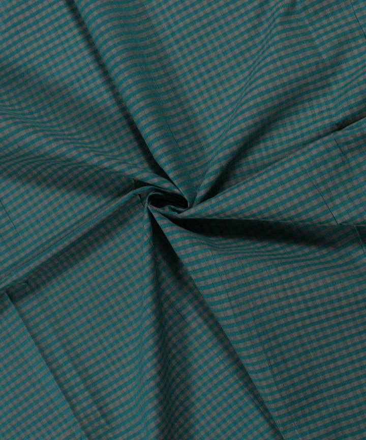 0.7m Handloom Green Check Mangalgiri Cotton Fabric