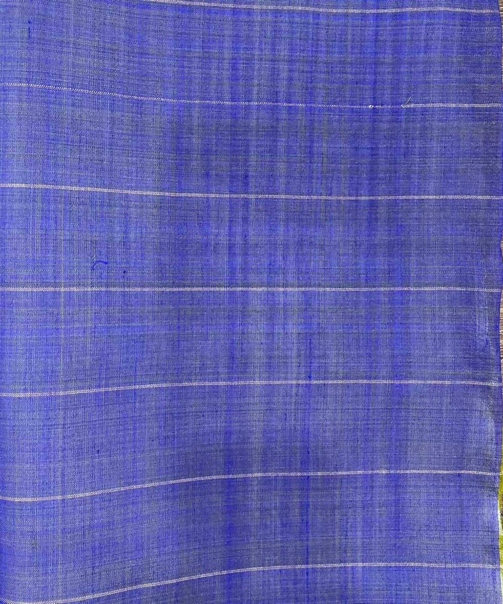 Mehendi green blue handwoven temple border tussar silk saree