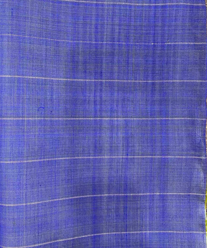 Mehendi green blue handwoven temple border tussar silk saree