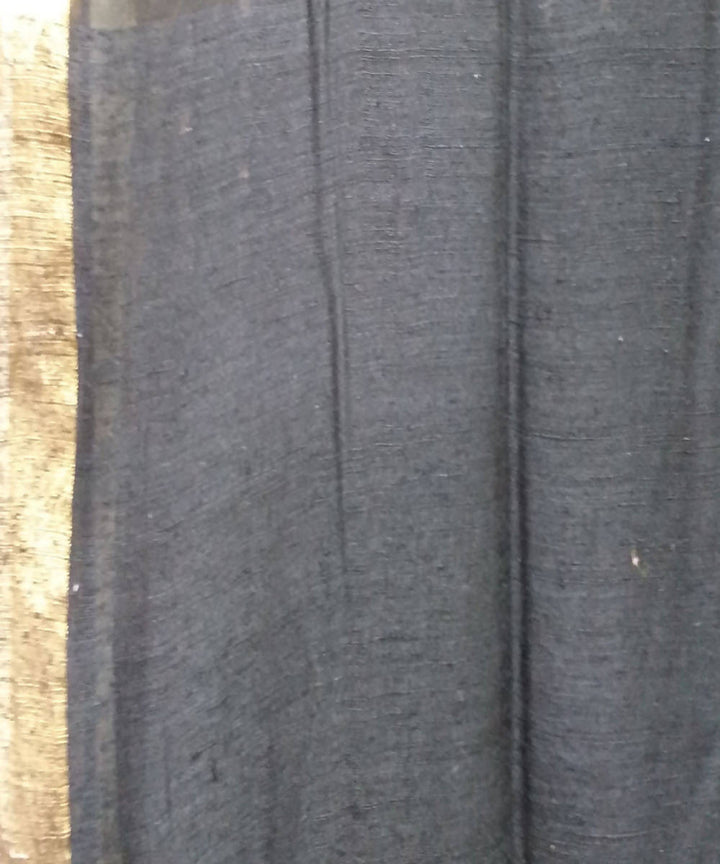 Bengal Black Handloom Sequin Matka Silk Saree