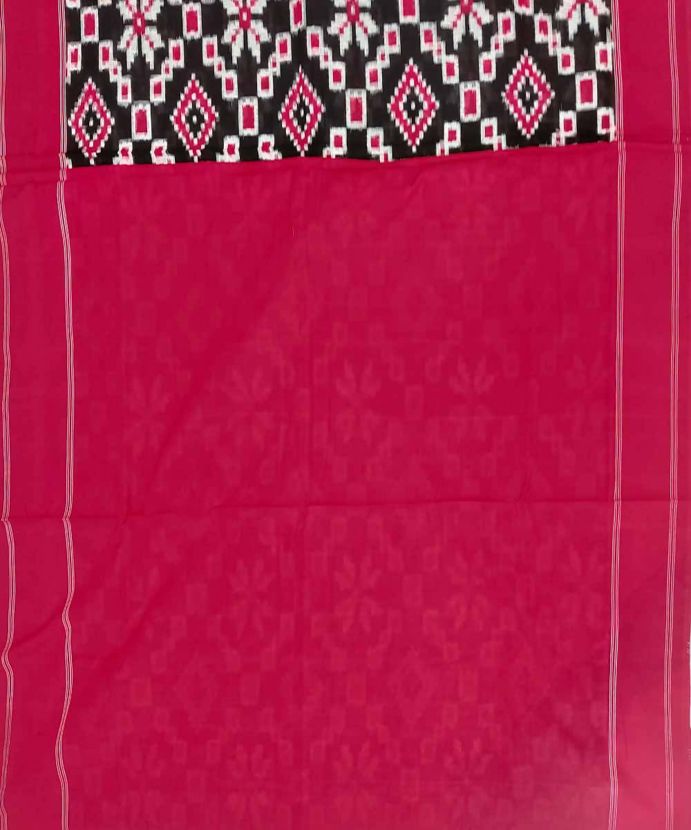 Black with red cotton handloom ikat pochampally saree