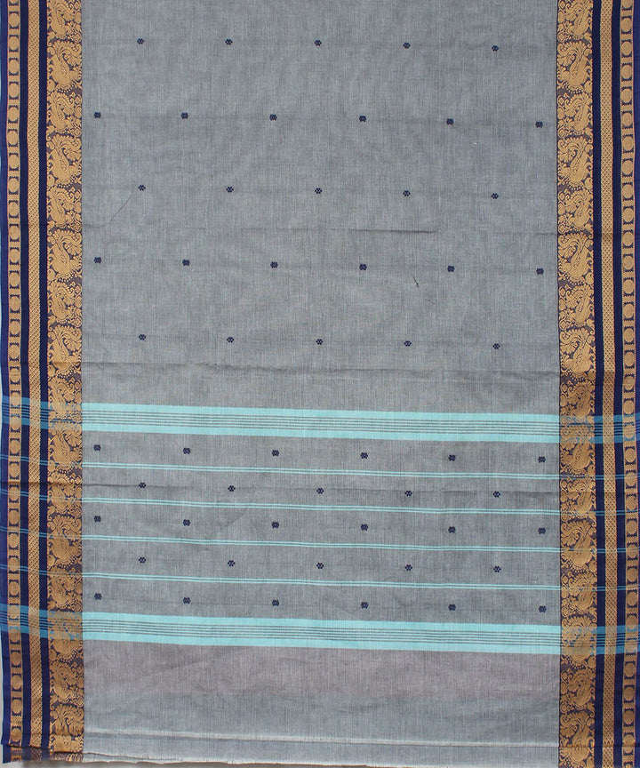 Pale grey cotton handloom venkatagiri saree