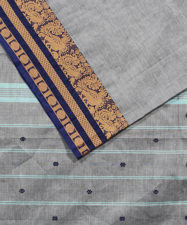 Pale grey cotton handloom venkatagiri saree