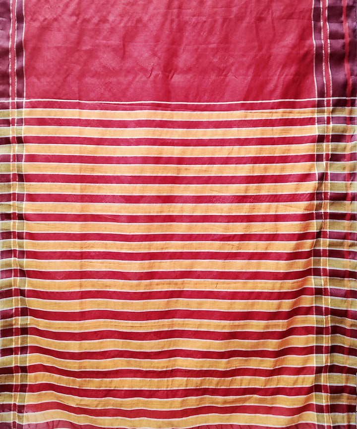 Maroon white handwoven extra weft cotton silk saree