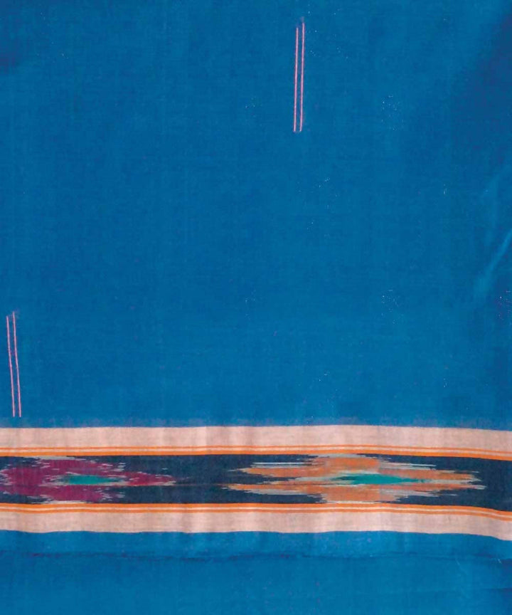 Celadon blue handwoven madurai cotton tie dye saree