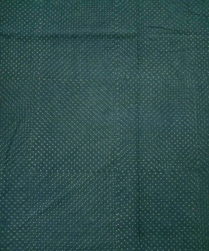 Blue green natural dye ajrakh print handspun handloom cotton fabric (2.5m per qty)