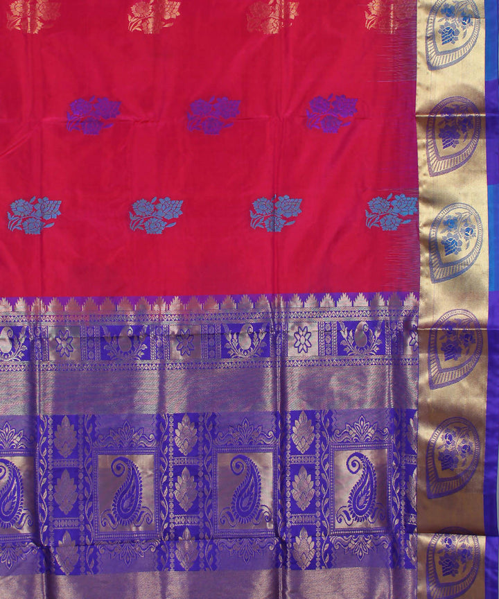 Red Magenta Karnataka Handloom Silk Saree