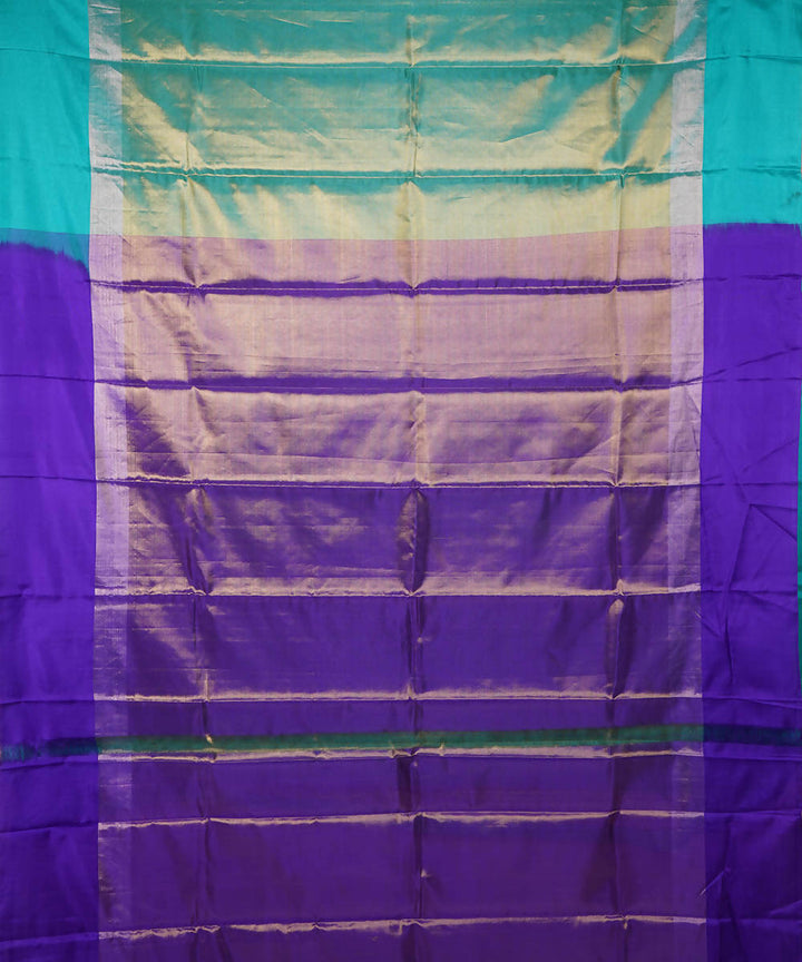 Blue purple handwoven silk gadwal saree