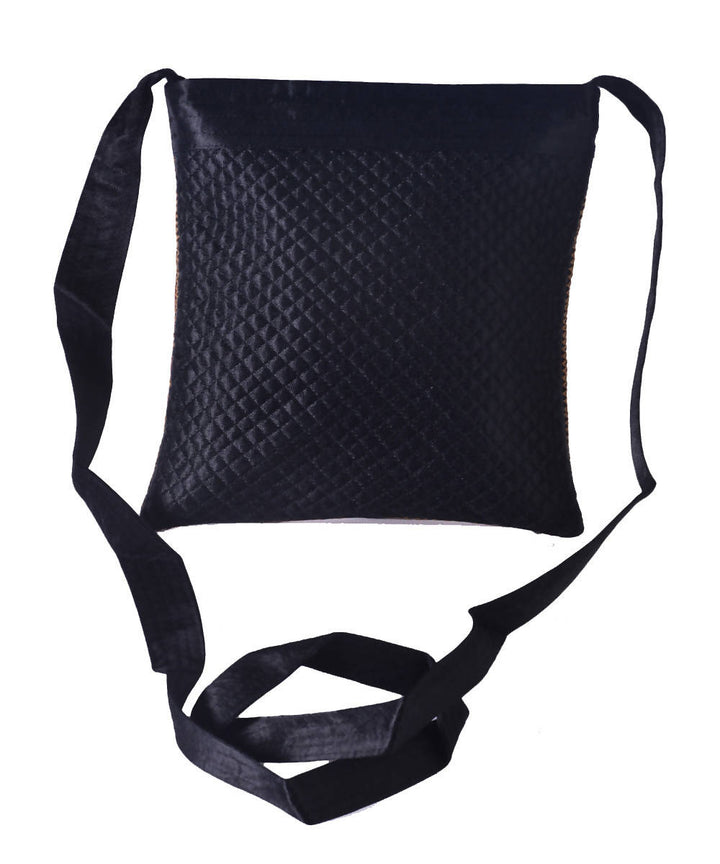 Black blue hand embroidery mashroo cross body sling bag