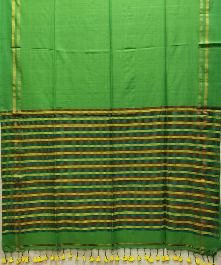 Light green handloom handspun cotton saree