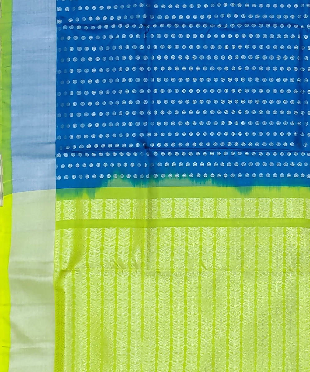 Blue Yellow Butta Work Handwoven Silk Venkatagiri Saree