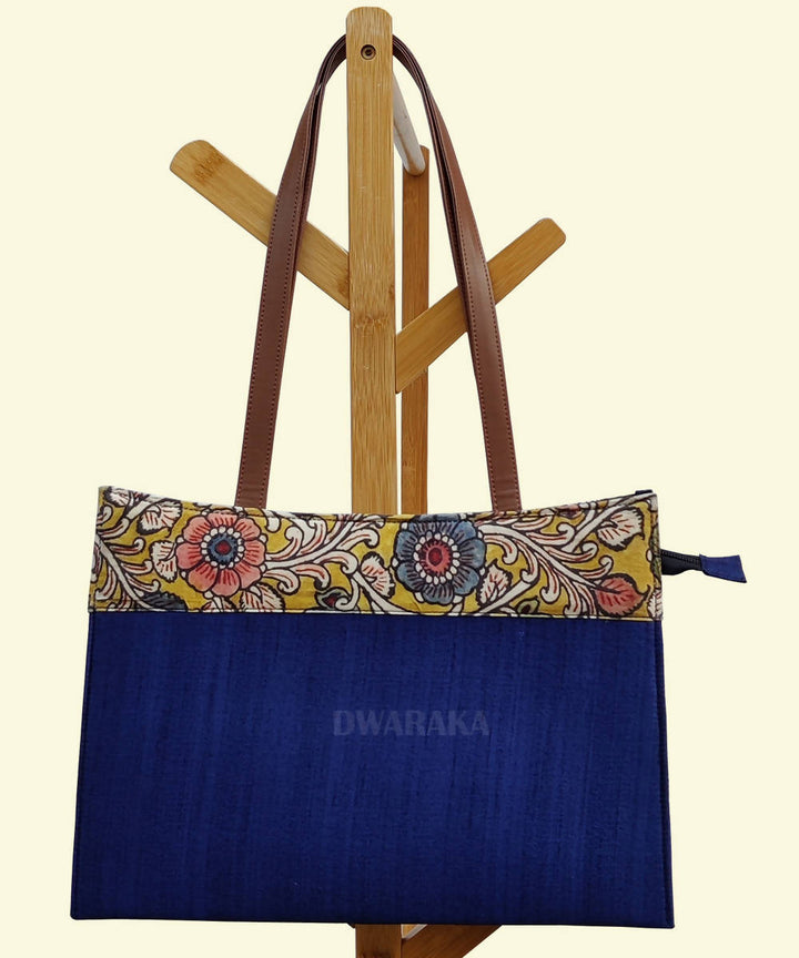 Blue hand painted kalamkari handbag