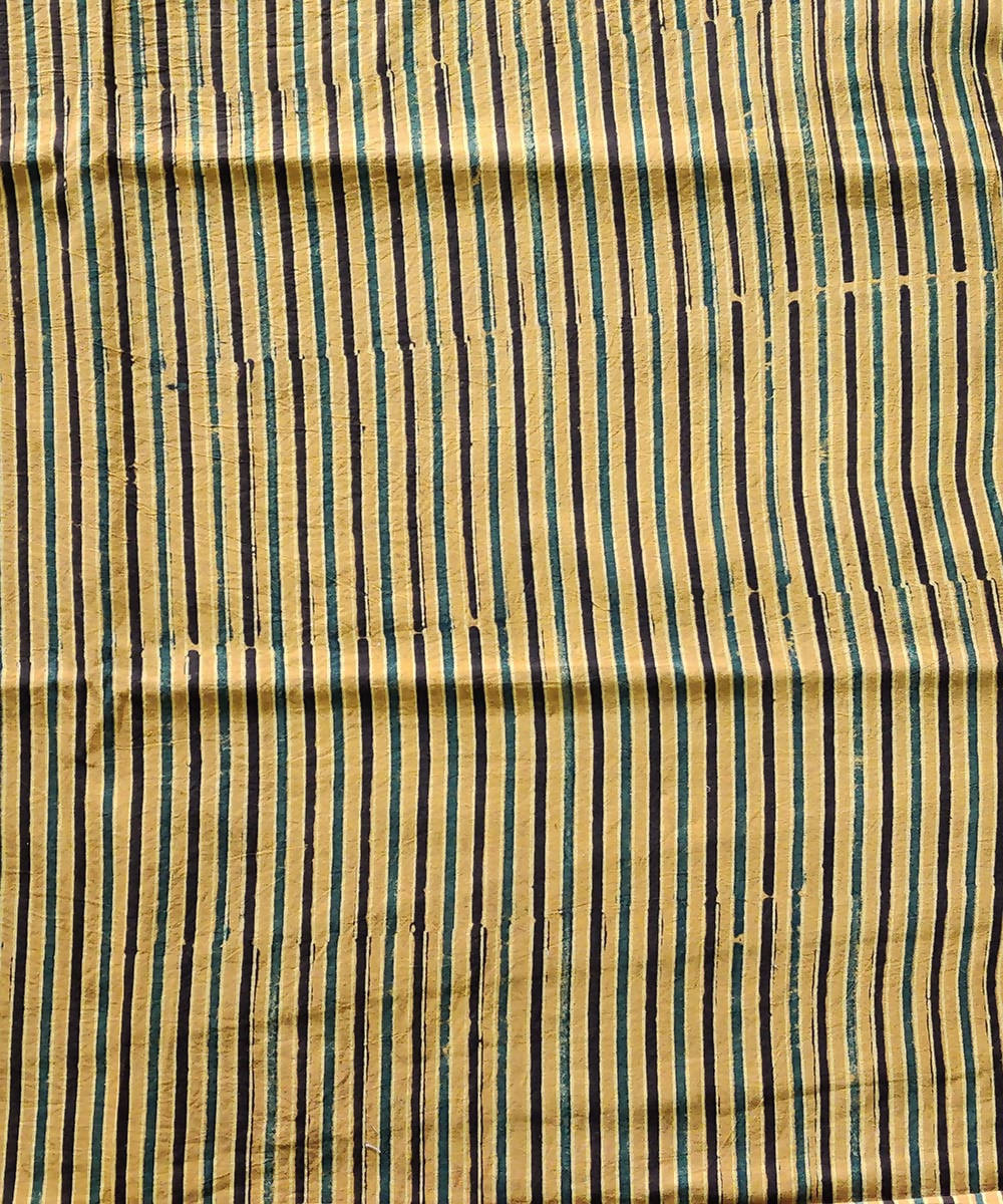 Multicolor stripe natural dye handspun handwoven cotton ajrakh fabric(2.5m per qty)
