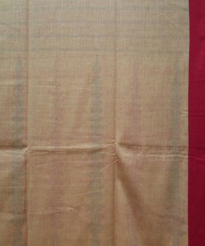 Bengal handspun handwoven cotton yellow and red saree