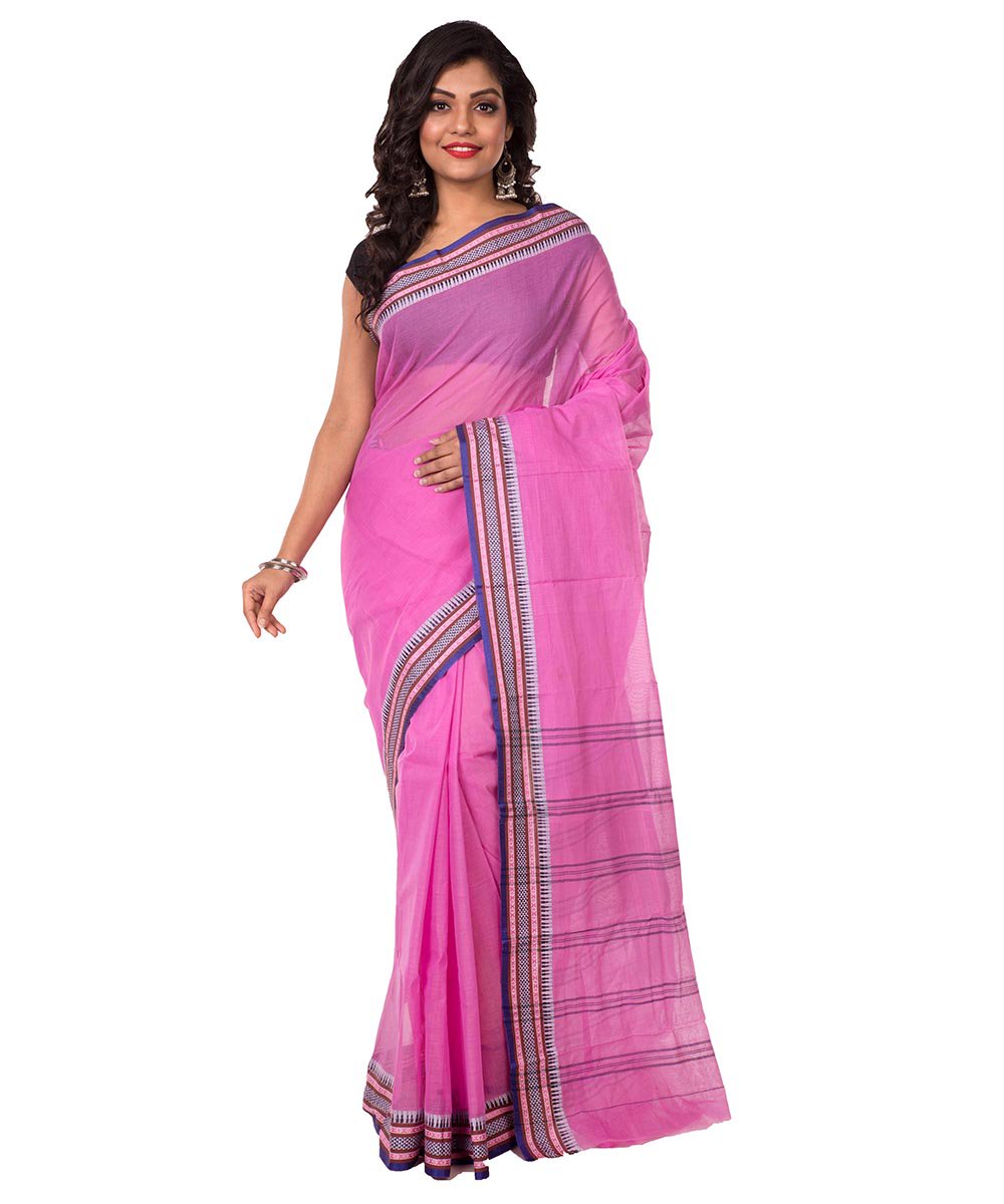 Pink Bengal Handwoven Cotton Tant Saree