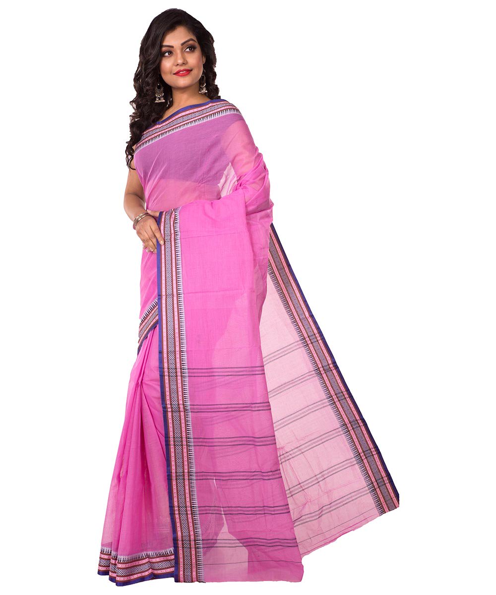 Pink Bengal Handwoven Cotton Tant Saree