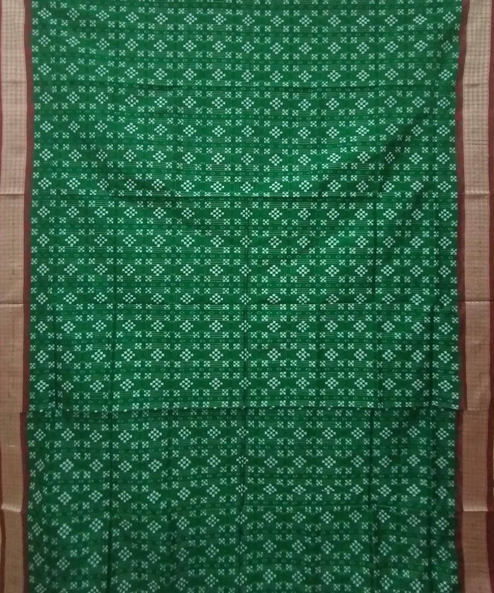 Dark green maroon silk handloom sambalpuri saree