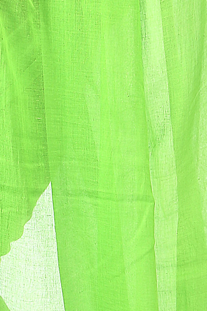 Handloom bengal light green soft cotton saree