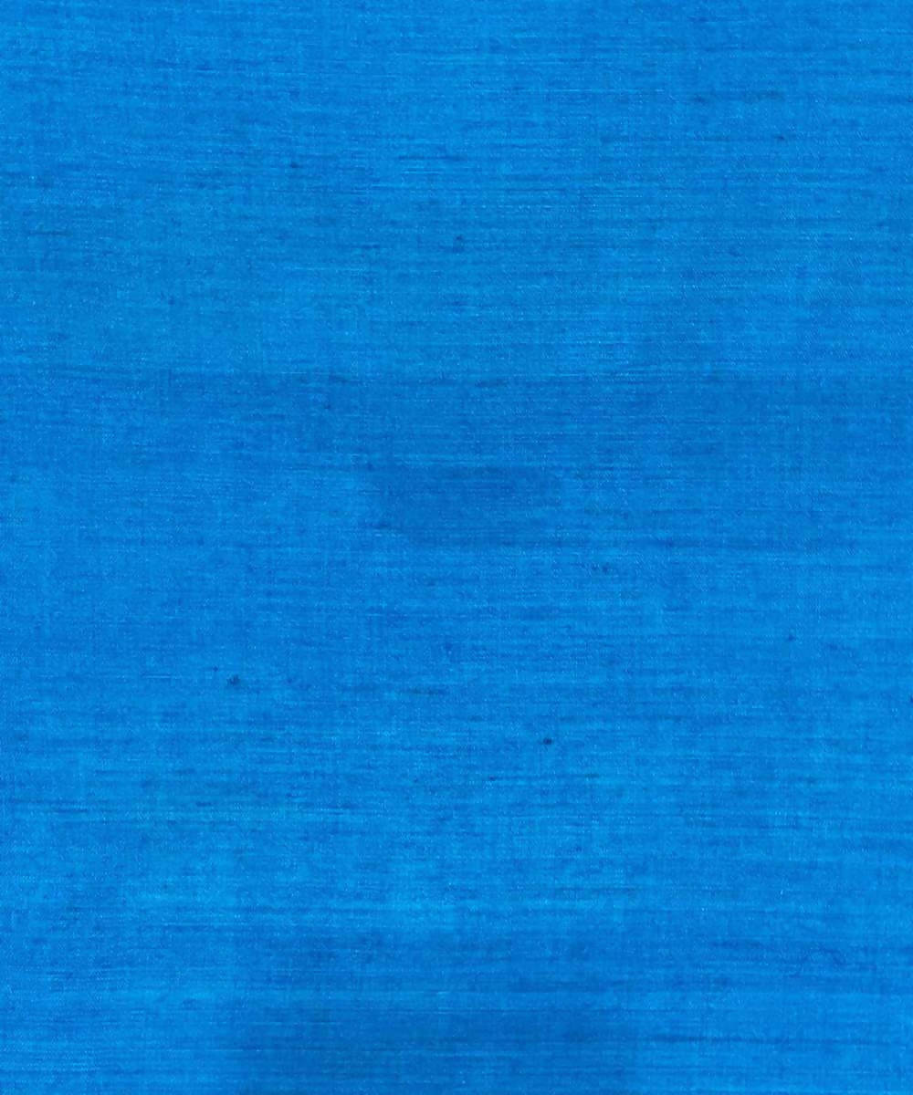 Cobalt blue berry blue handwoven plain tussar silk saree