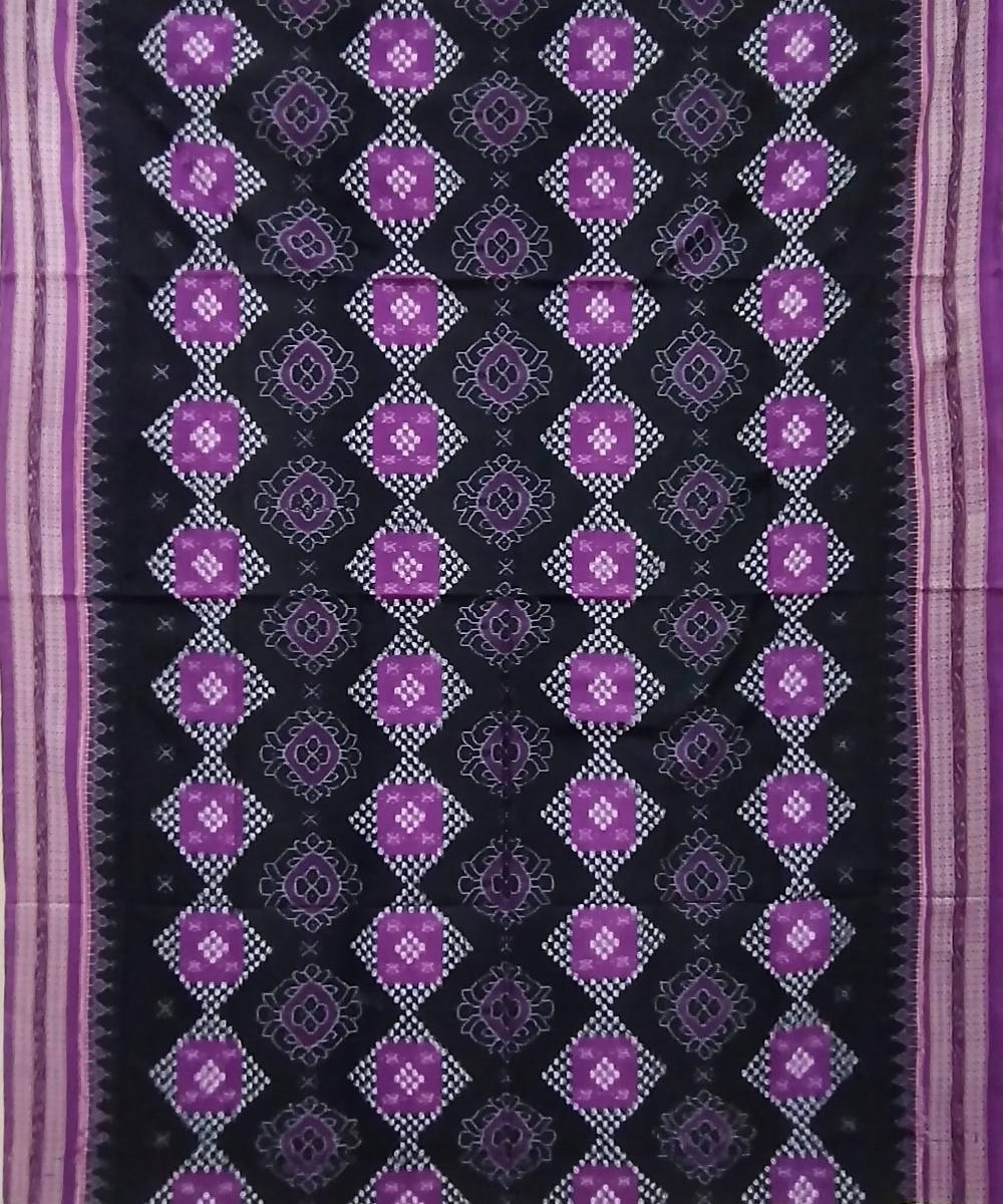 Black violet cotton handloom sambalpuri saree