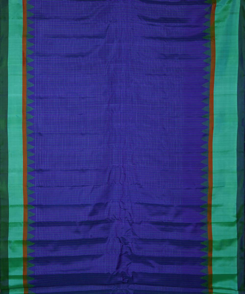 blue green handloom gadwal jacquard silk saree