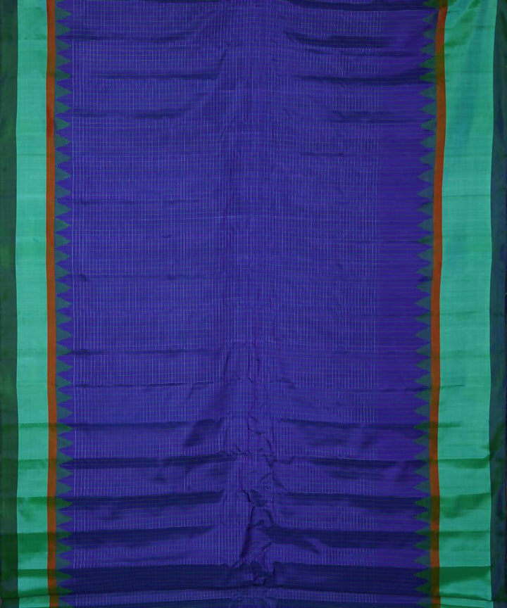 blue green handloom gadwal jacquard silk saree