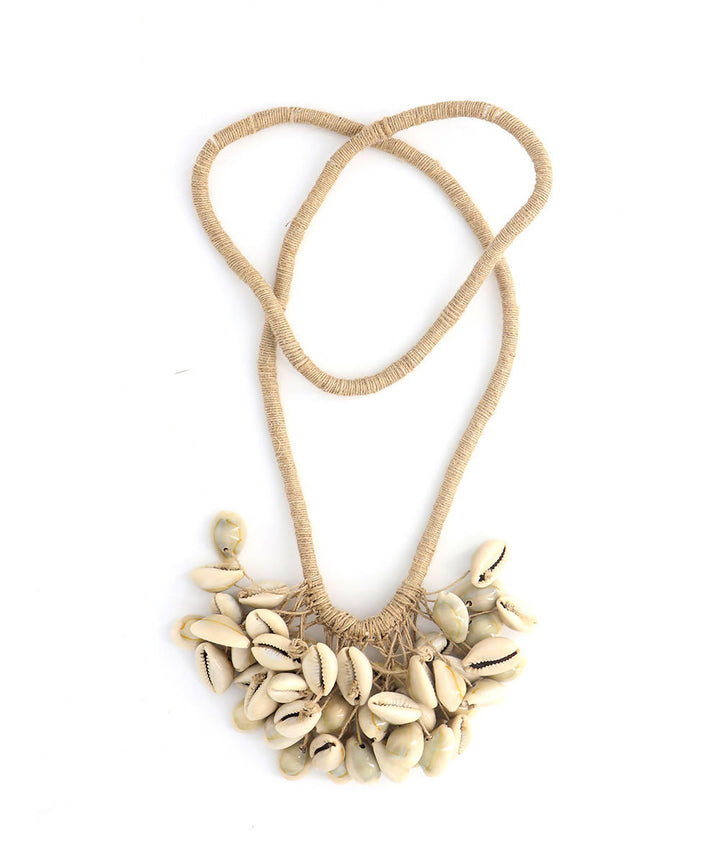 handcrafted cowrie jute Tribe Vibe necklace
