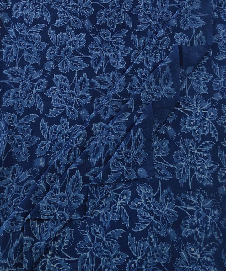 Natural dye floral dabu handblock print organic handspun cotton fabric