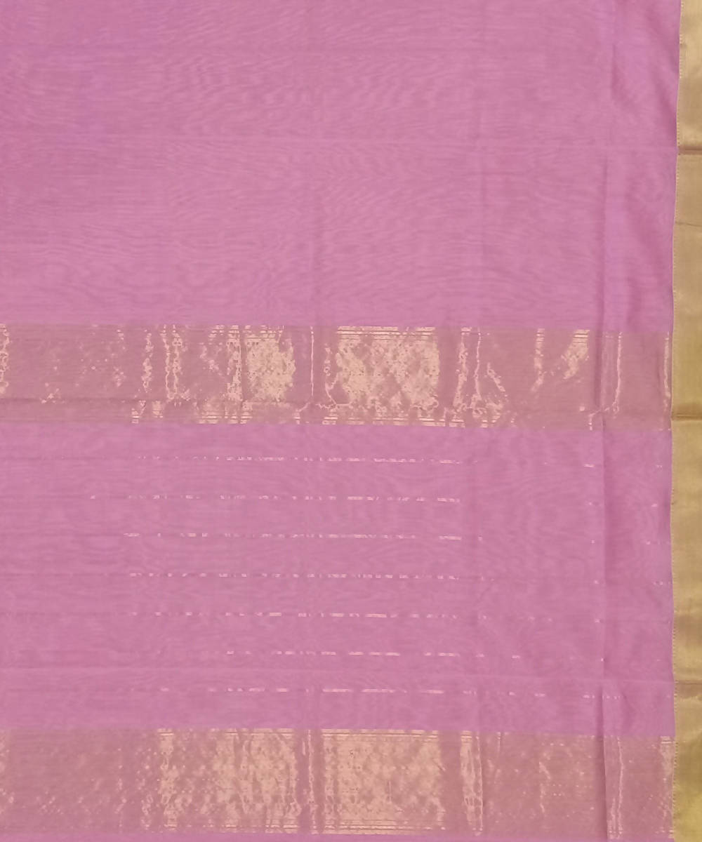 Maheshwari Baby Pink Handloom Cotton Silk Saree