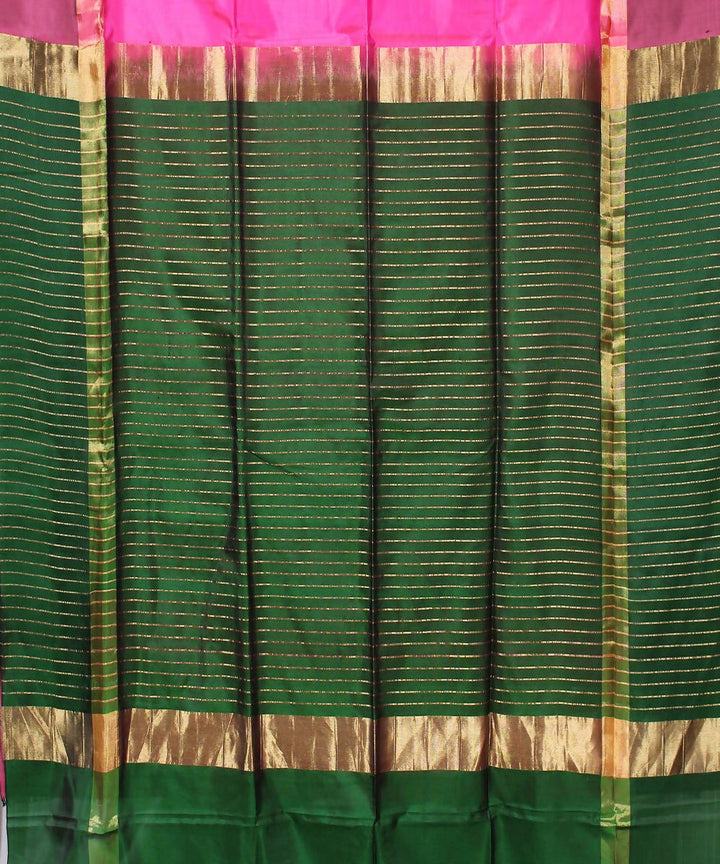 pink green karnataka handloom silk saree