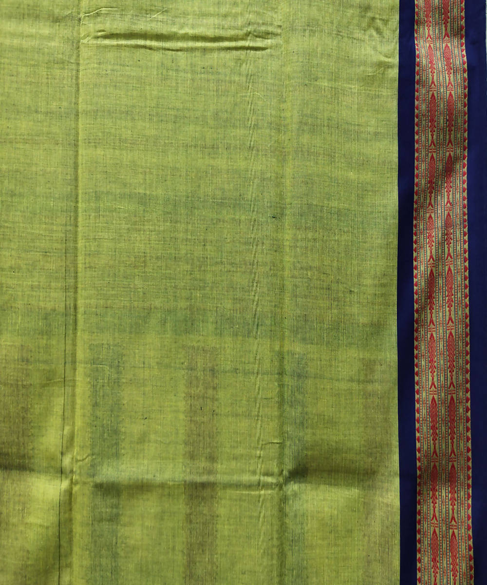 Yellow multicolor handloom handspun cotton saree