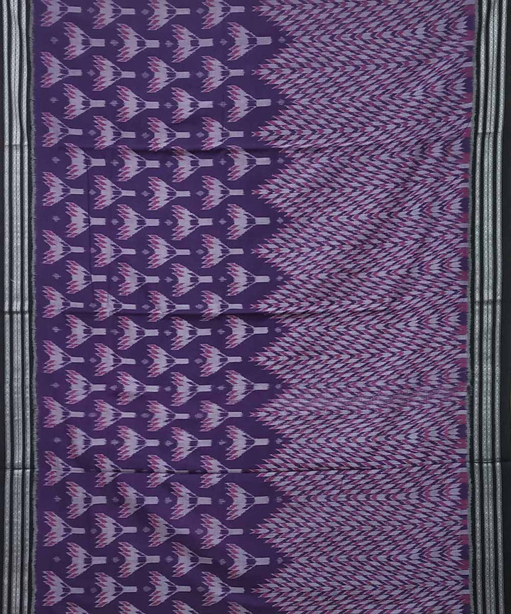 Eggplant purple handwoven cotton ikat nuapatna saree