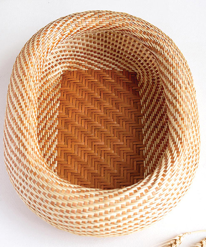 Handmade bamboo oval bread basket