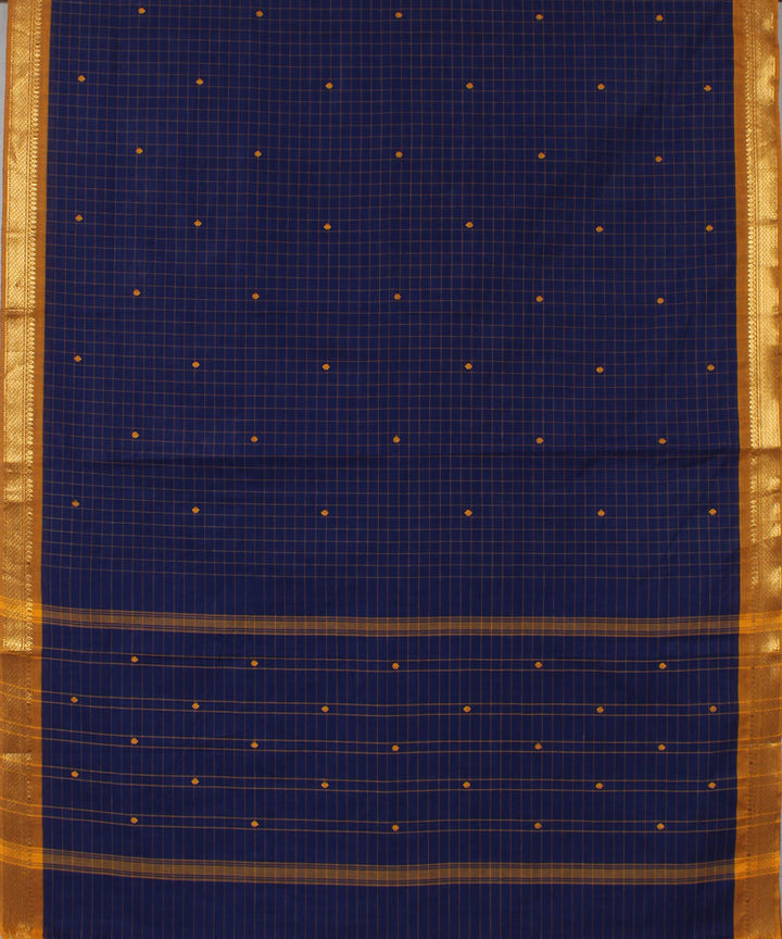 Navy blue handwoven cotton venkatagiri saree