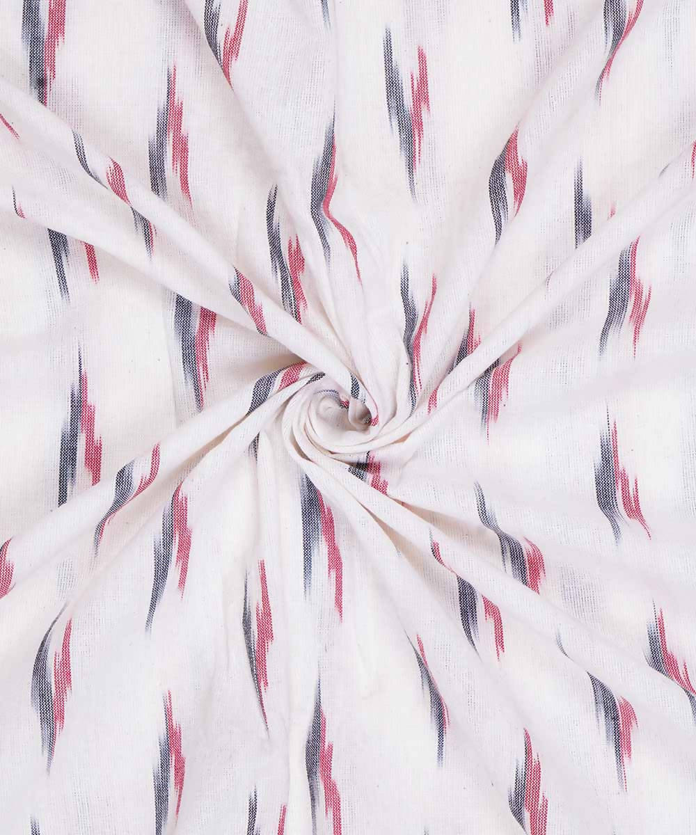 Antique white handloom cotton ikat pochampally fabric