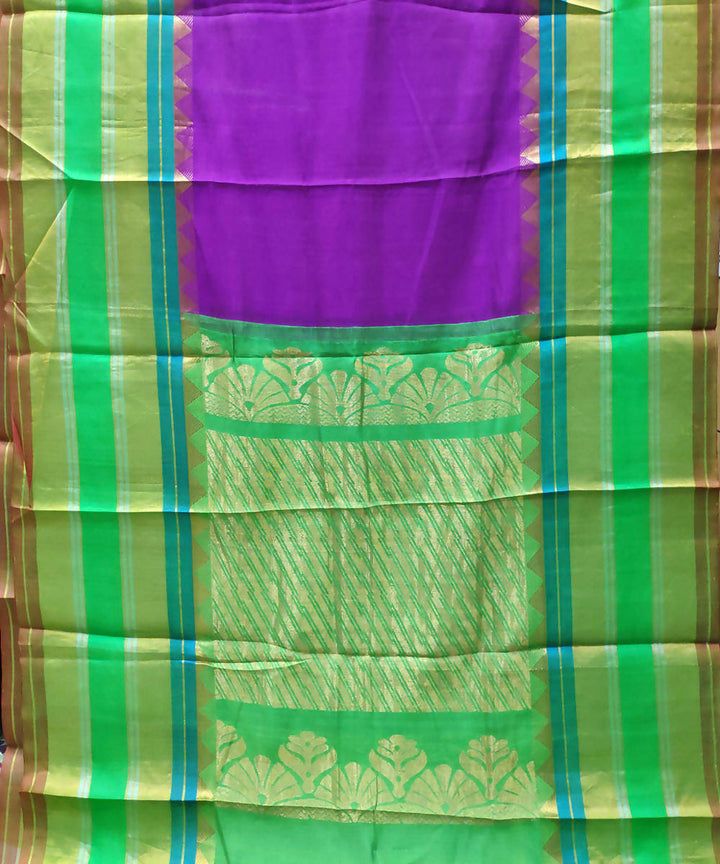 Purple handwoven venkatagiri cotton silk saree
