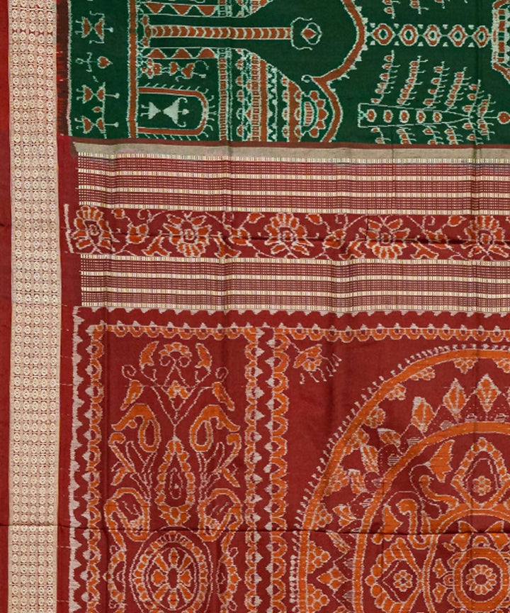 Bangladesh green ikat silk handloom sambalpuri saree