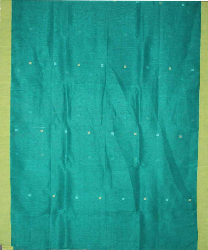 Turquoise handloom bengal cotton saree