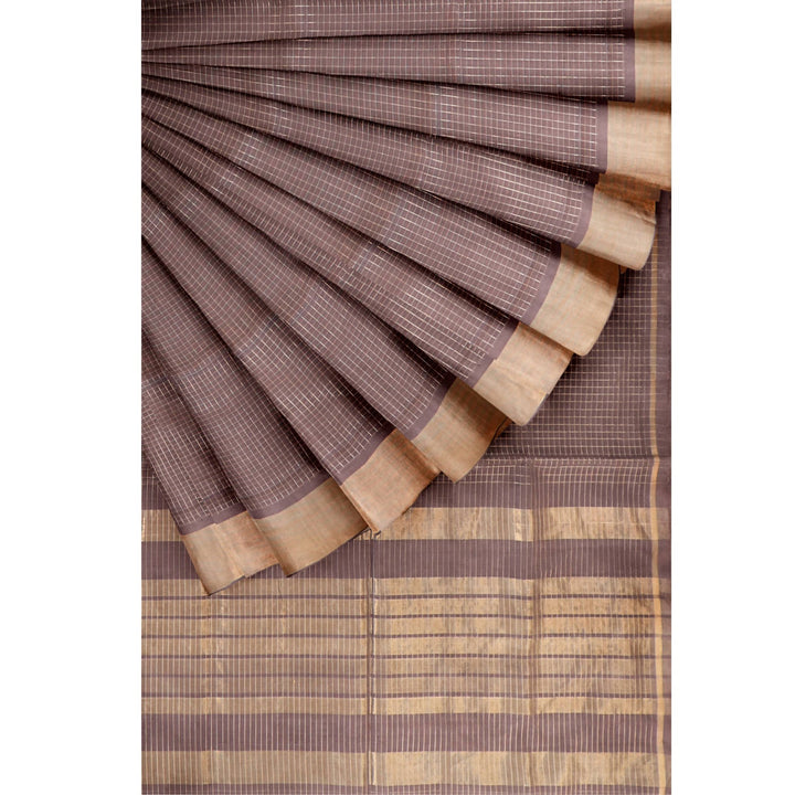 Coffee brown handloom cotton venkatagiri saree