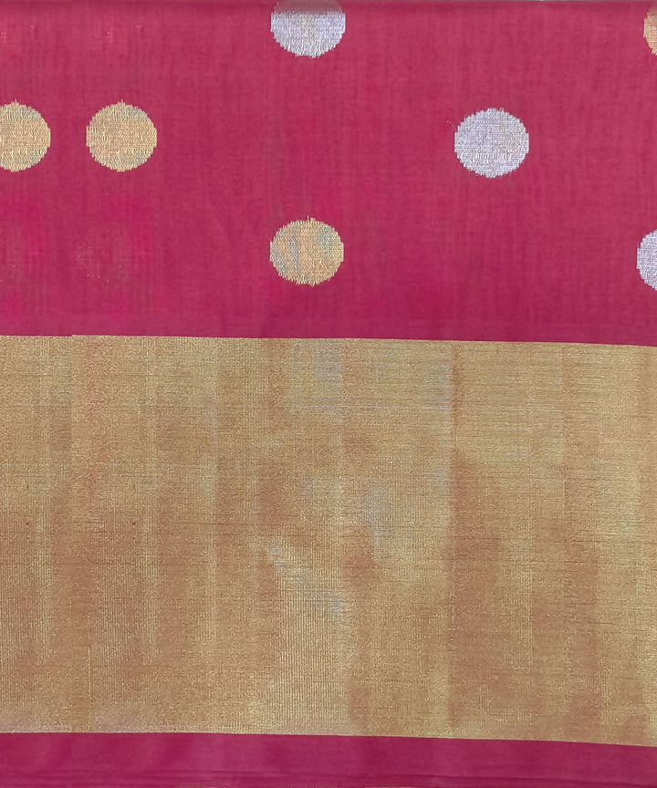 Red handwoven cotton silk venkatagiri saree
