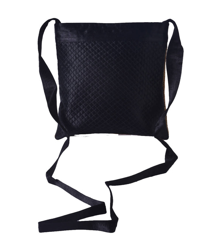 Hand embroidery black mashroo cross body sling bag