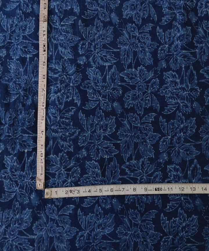 Natural dye floral dabu handblock print organic handspun cotton fabric