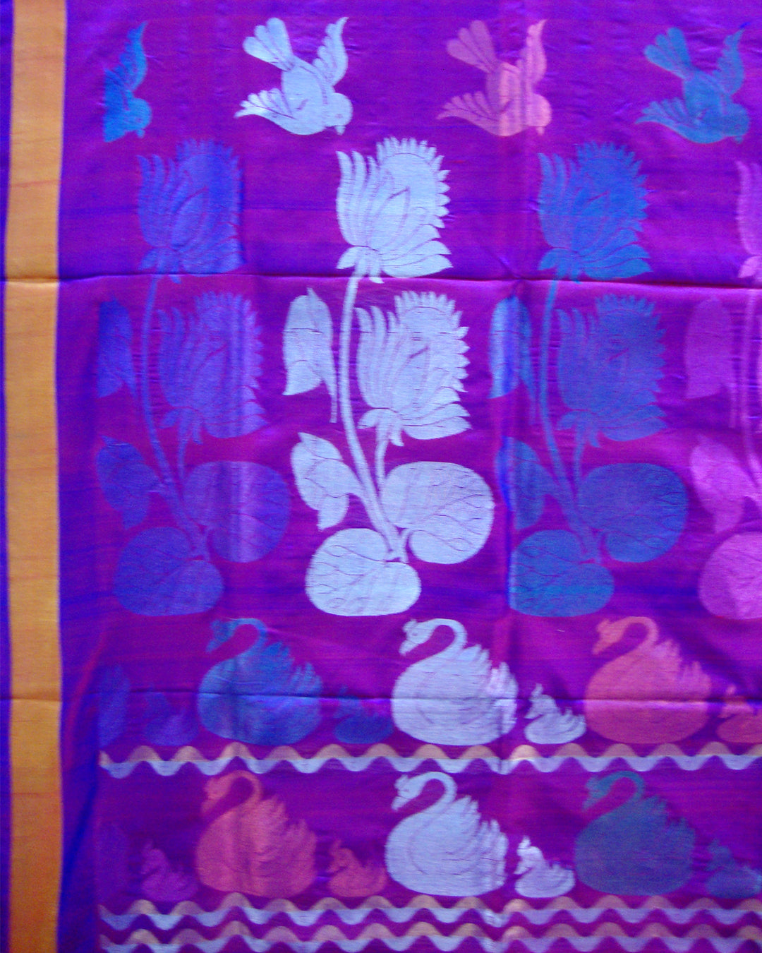 Pure Silk Venkatagiri ANE Design Saree Pink and Blue