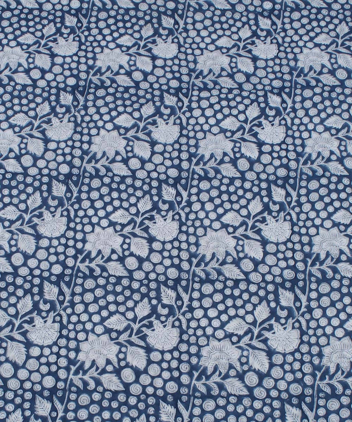Handblock Dabu Print Cotton Indigo Fabric