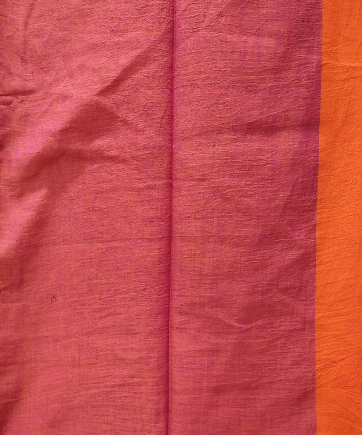 Purple orange handloom handspun cotton saree