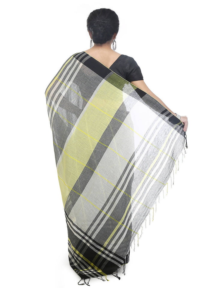 Black handloom handspun saree