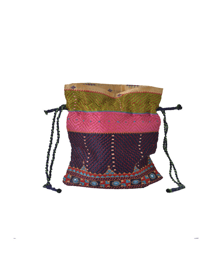 Multicolor hand embroidery mashroo potli