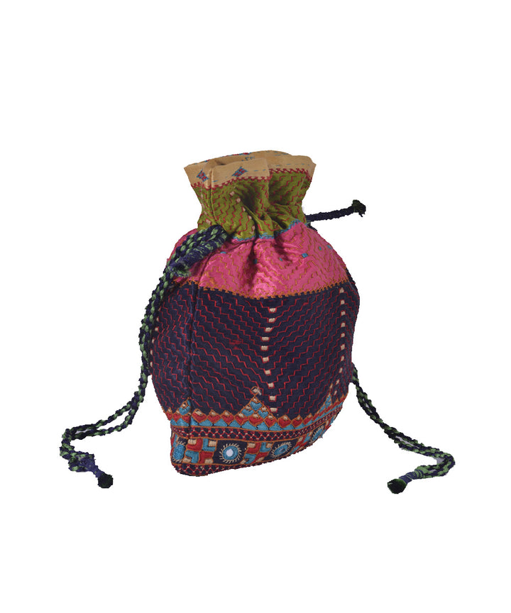 Multicolor hand embroidery mashroo potli