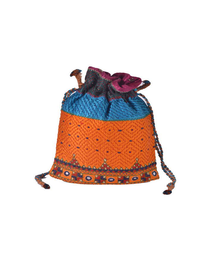 Multi color hand embroidery mashroo potli